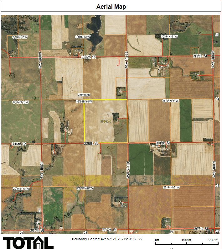 SOLD +/ 160 ACRES Bon Homme County FARM LAND/PASTURE Total