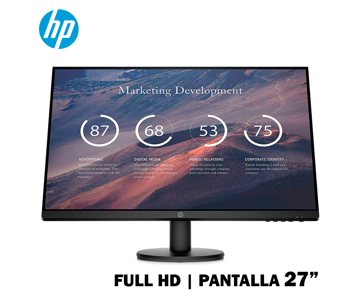 MONITOR HP P27V G4 LCD 27", FULL HD, 1920 X 1080, FHD IPS, VGA, HDMI