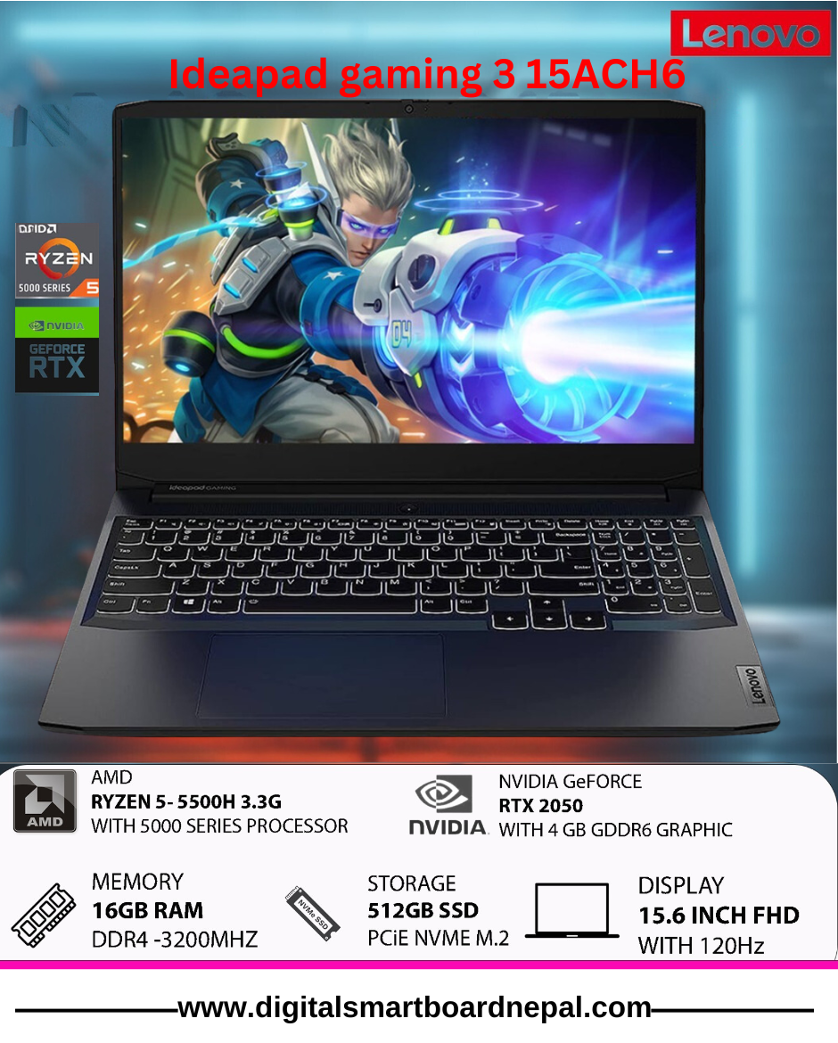 Lenovo IdeaPad Gaming 3 15ACH6 Laptop price in Nepal 2024 ; Total it