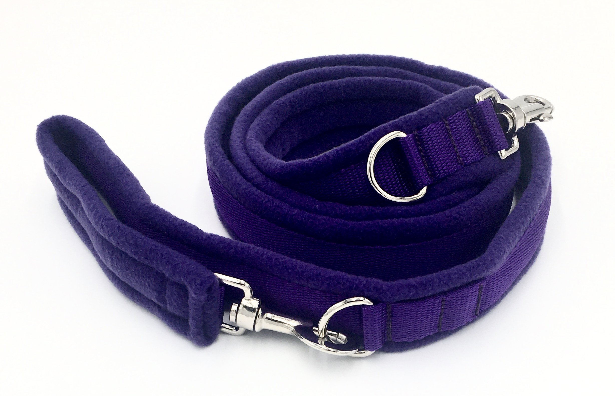 eDog. 2m Plain Fleece Dog Lead. Purple Totally Greyhound