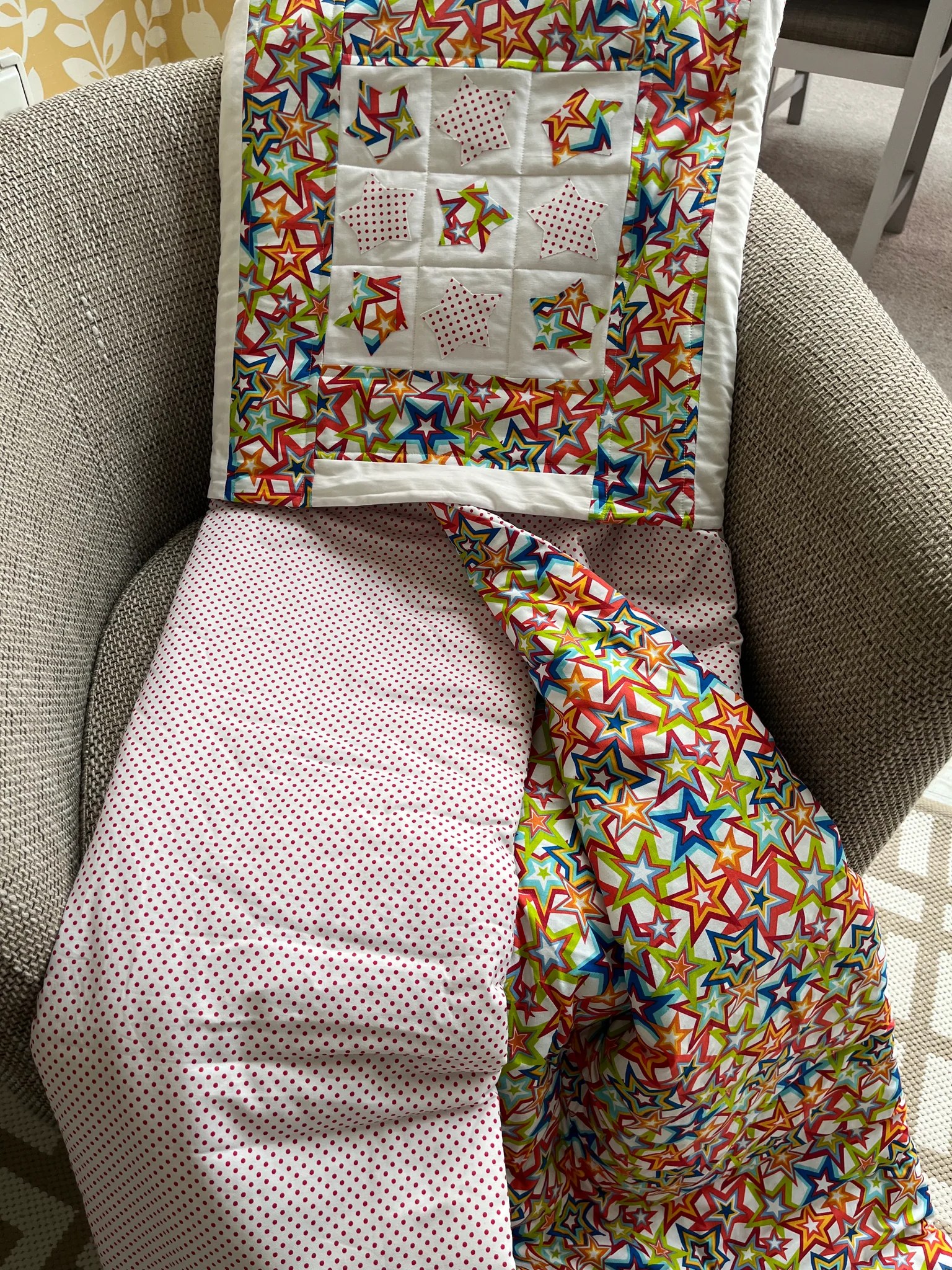 Quillow Kit Light Stars, WITH wadding Quilt Kit Totally Patched