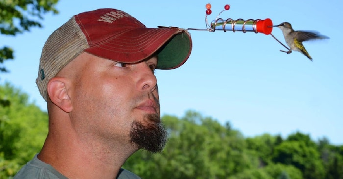 You Can Get A Hummingbird Feeder That Attaches To Your Hat and It's The