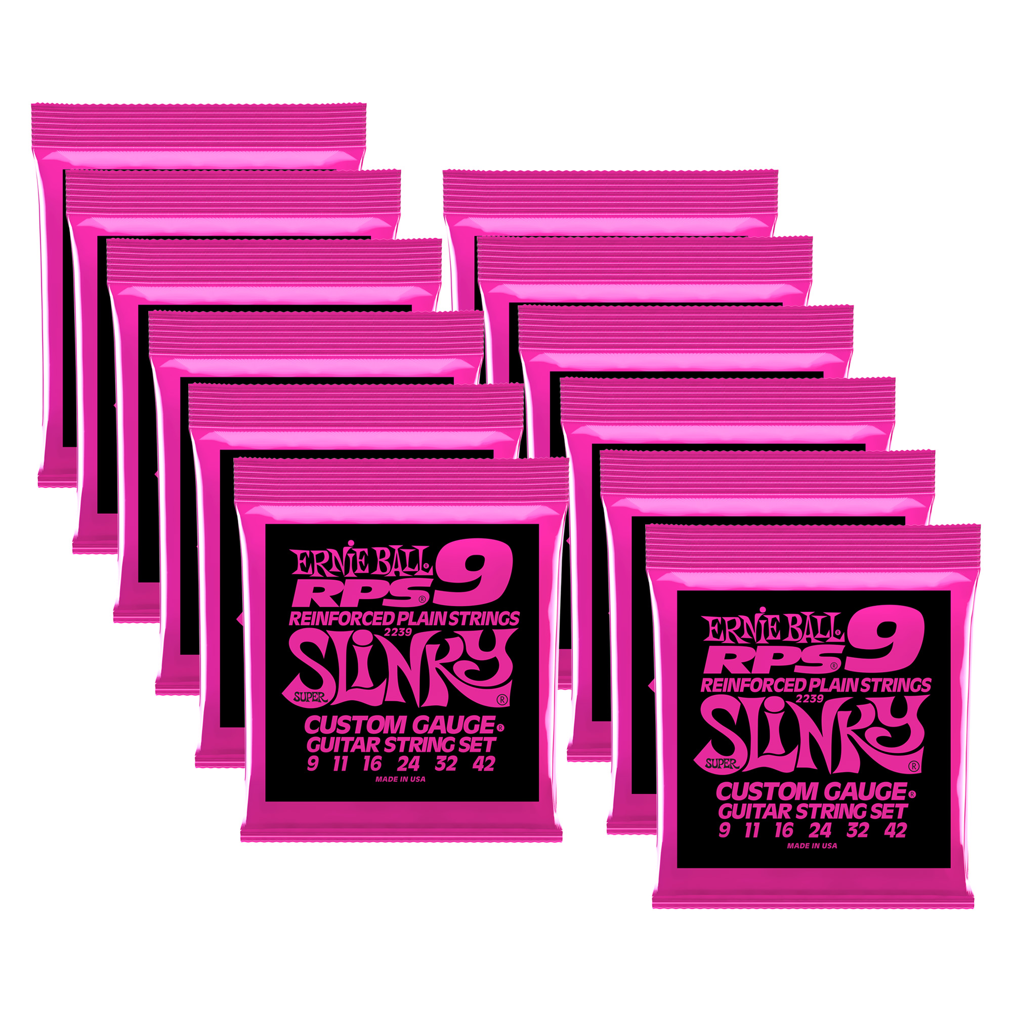 12 PACK Ernie Ball RPS Super Slinky Electric Guitar Strings, Made in USA Total Music Source