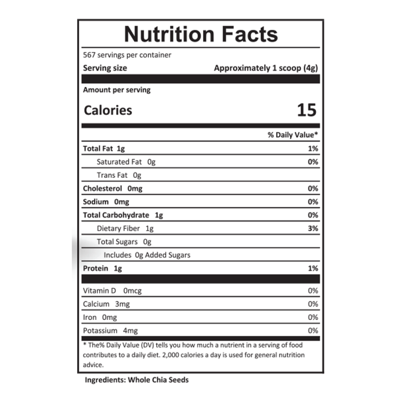 Chia Seeds 5 lb Total Nutrition Technology