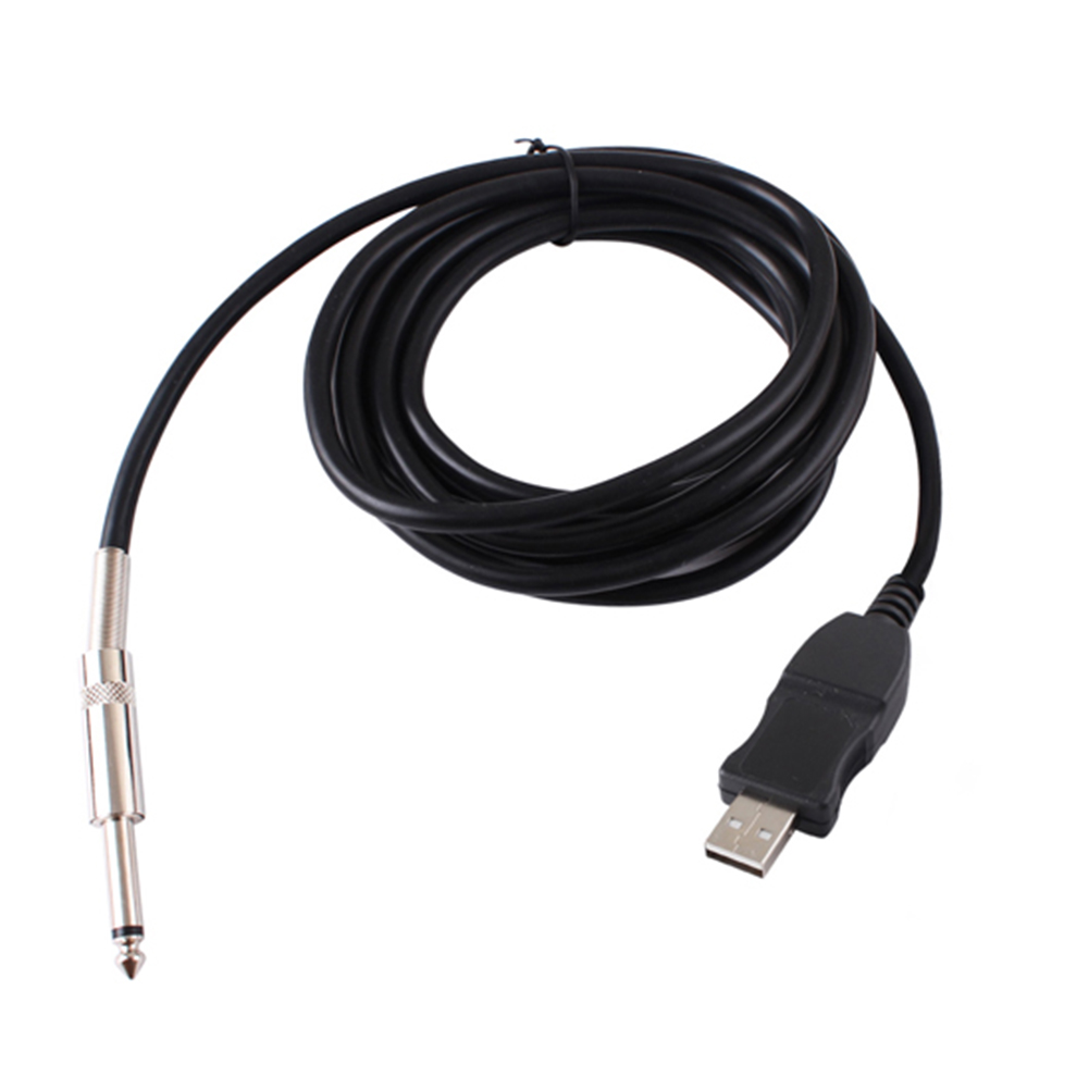 3m USB Interface Male to 6.35mm Electric Guitar Converter Cable Studio