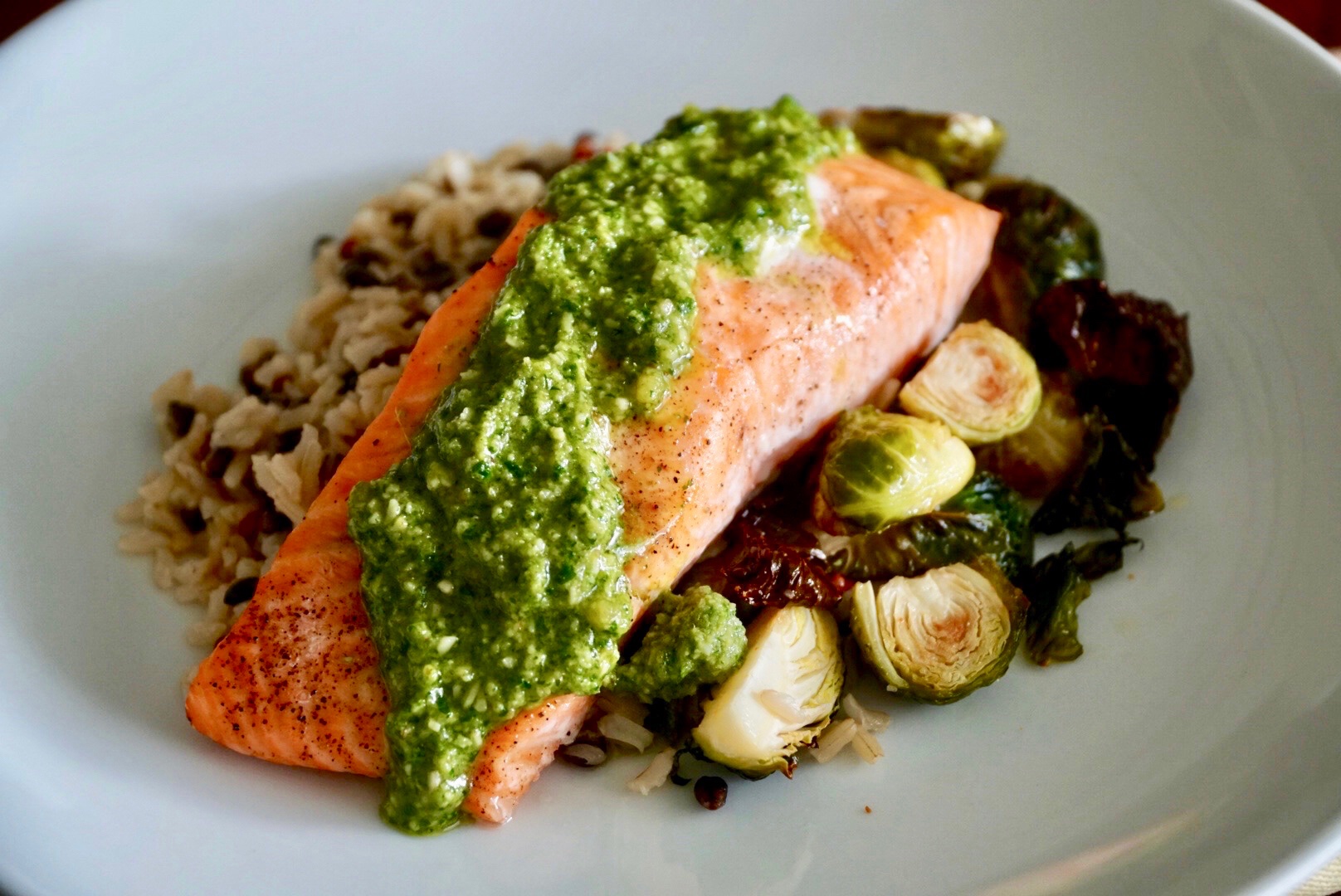 Simple Roasted Salmon with Pesto To Taste