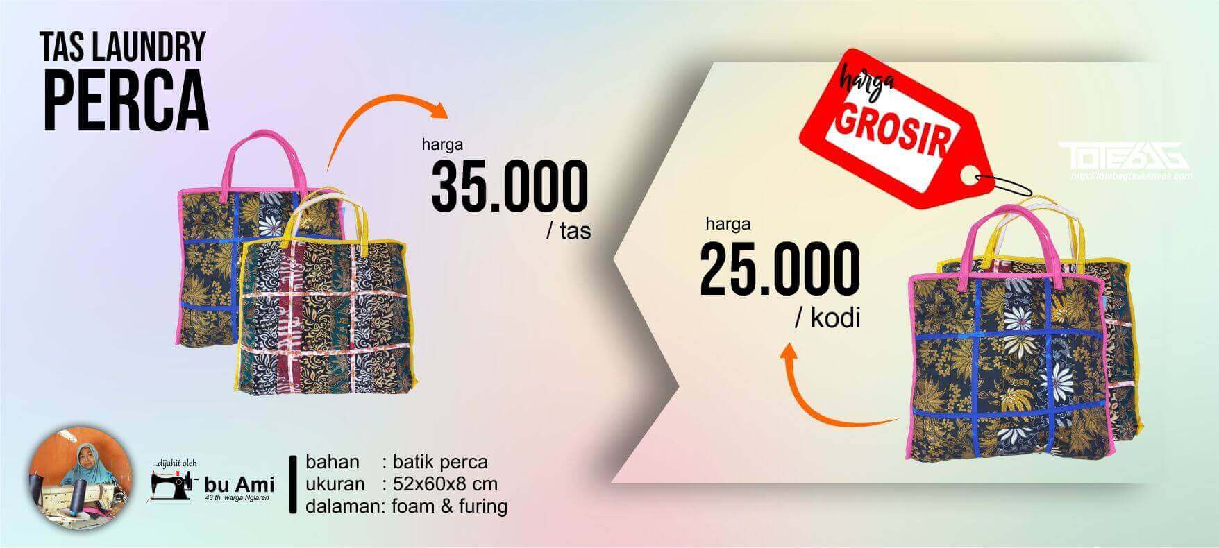 Grosir Tas Laundry Batik Perca Jogja • Produsen Tote bag Jogja