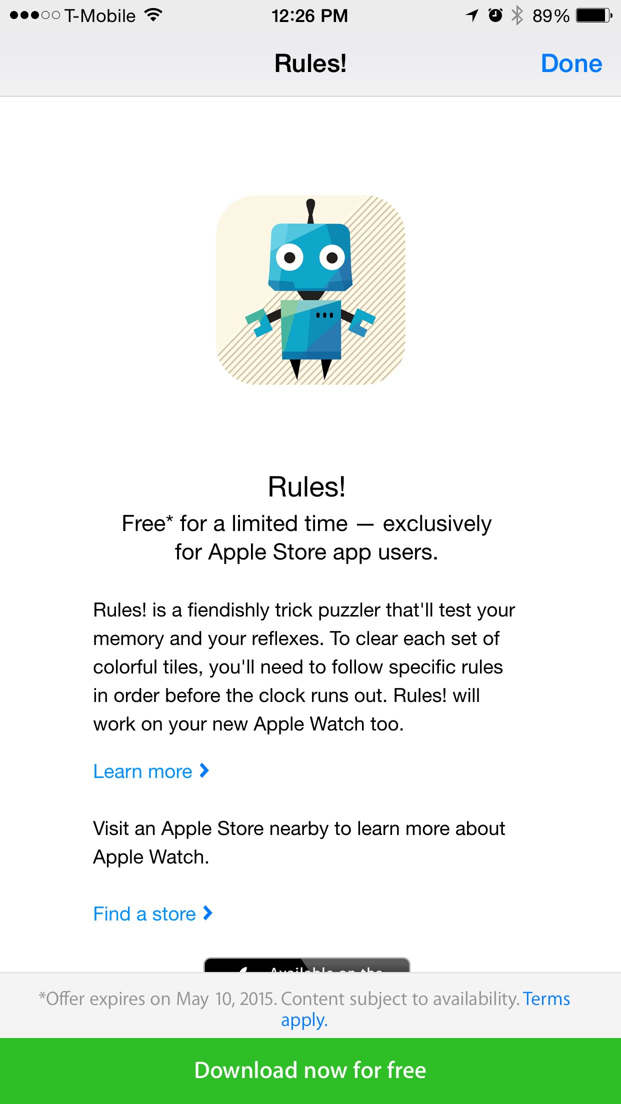 Get 'Rules!' with Apple Watch Support for Free Through the