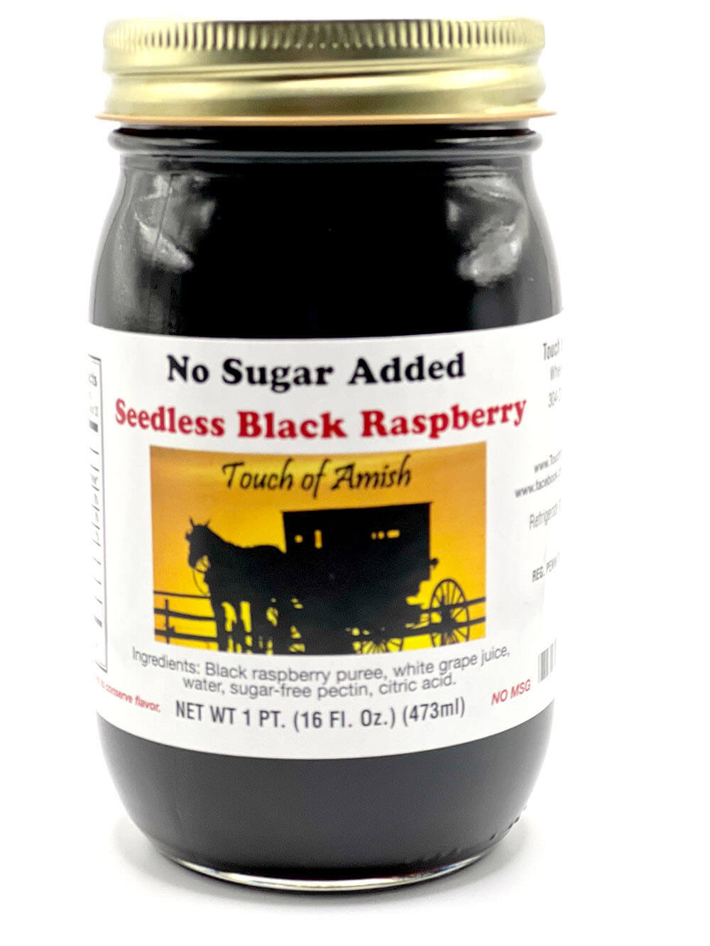 No Sugar Black Raspberry Jam Touch of Amish