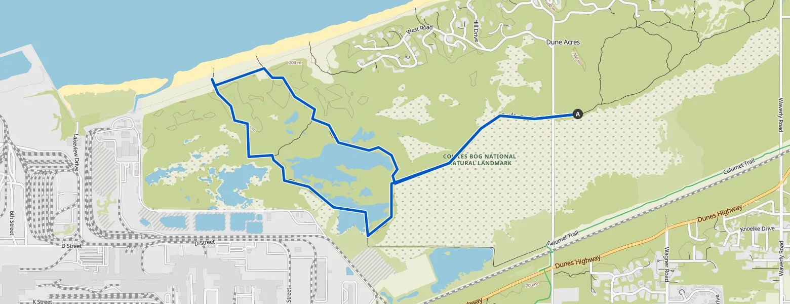 Cowles Bog Trail Map Cowles Bog and Greenbelt Trails — Indiana Dunes National Park