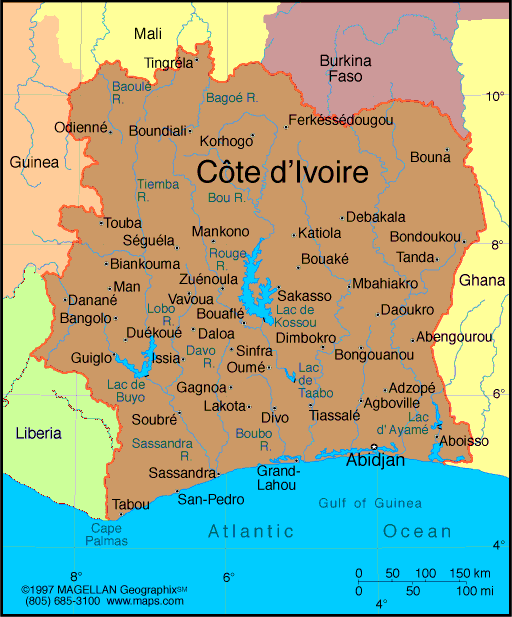 Cote d'Ivoire Map