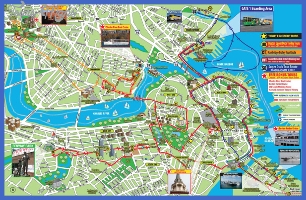 Boston Map Tourist Attractions - ToursMaps.com
