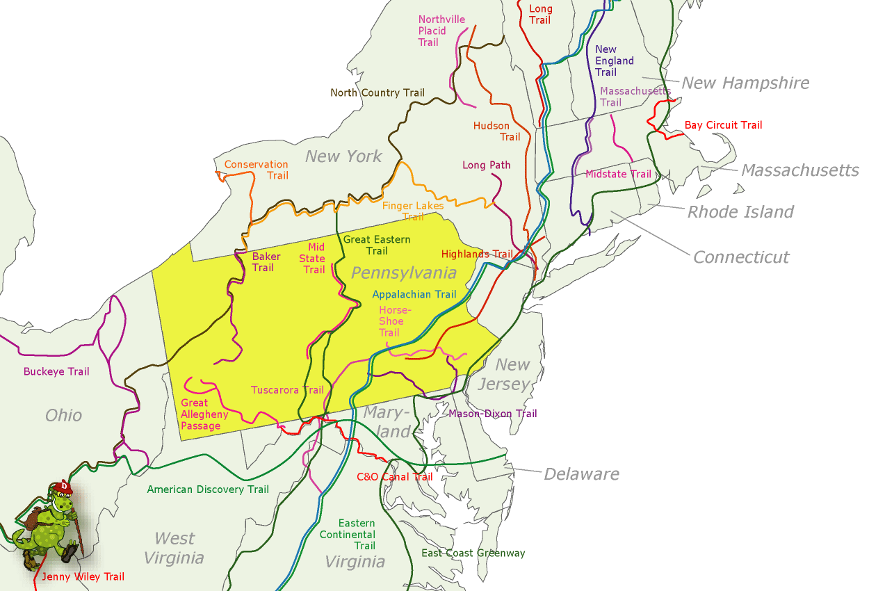 BAKER TRAIL MAP PENNSYLVANIA