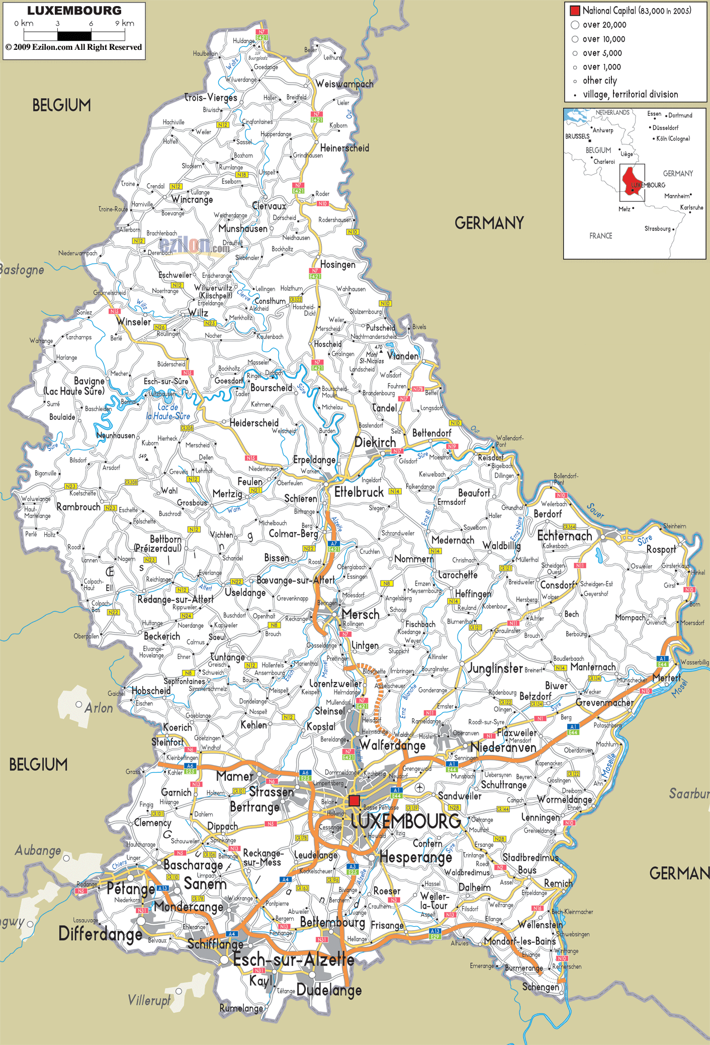 Luxembourg Map