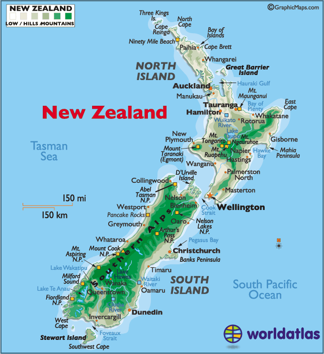 New Zealand Cities Map - Toursmaps.com ®