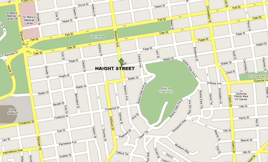 HAIGHT ASHBURY MAP SAN FRANCISCO