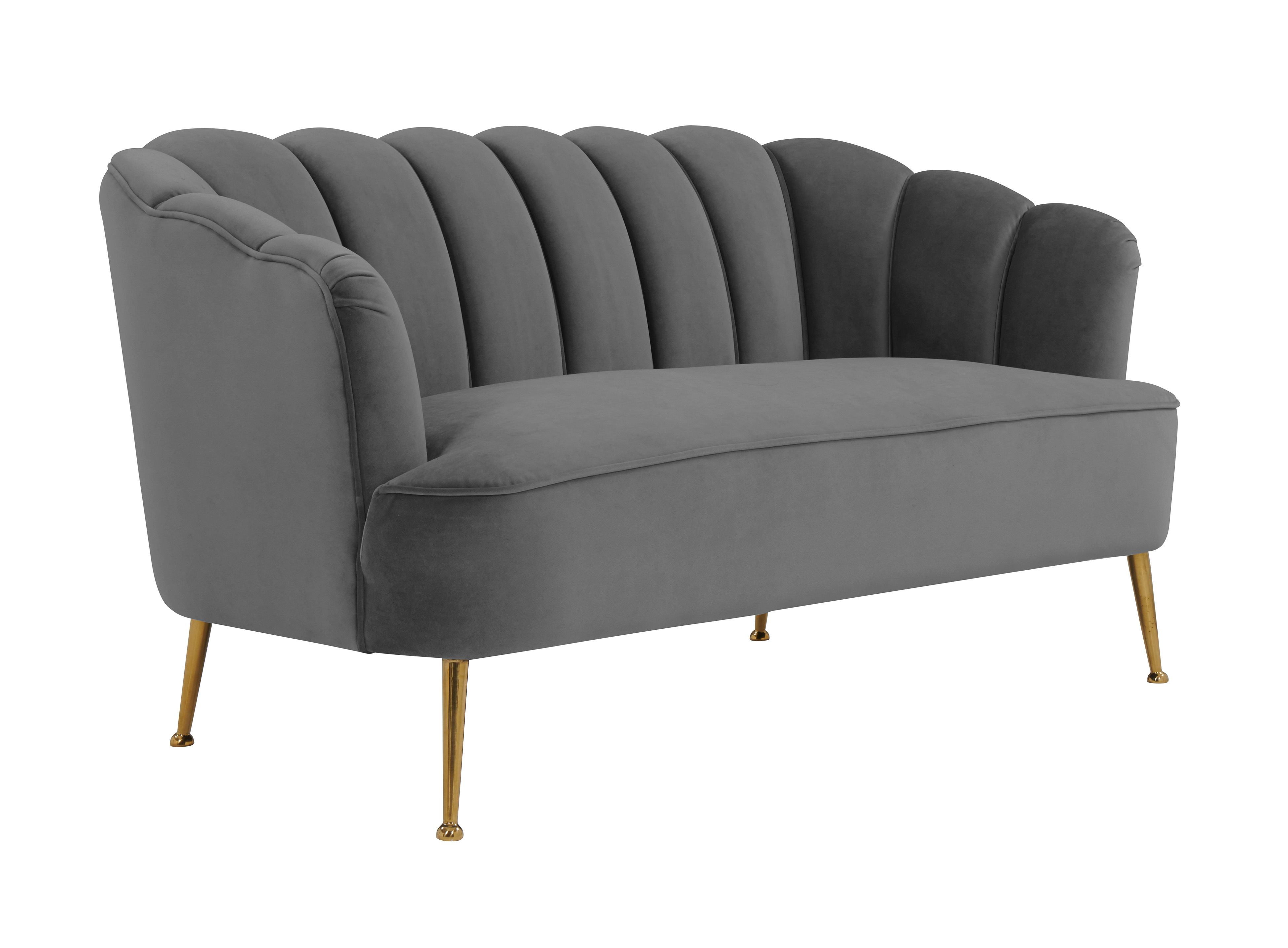 Daisy Petite Grey Velvet Settee TOV Furniture