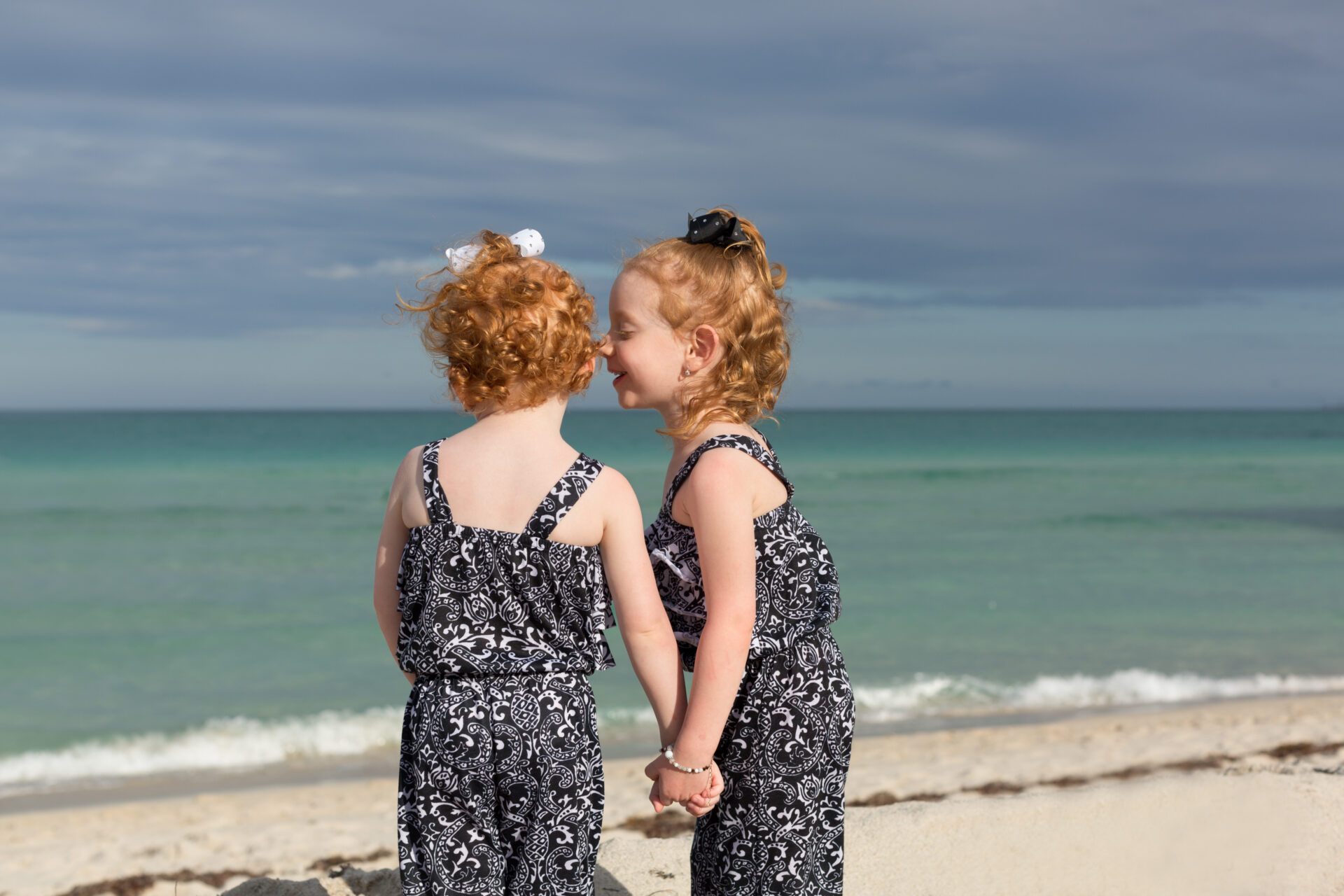 Red Headed Twins Miami Beach Photo Shoot before sunset