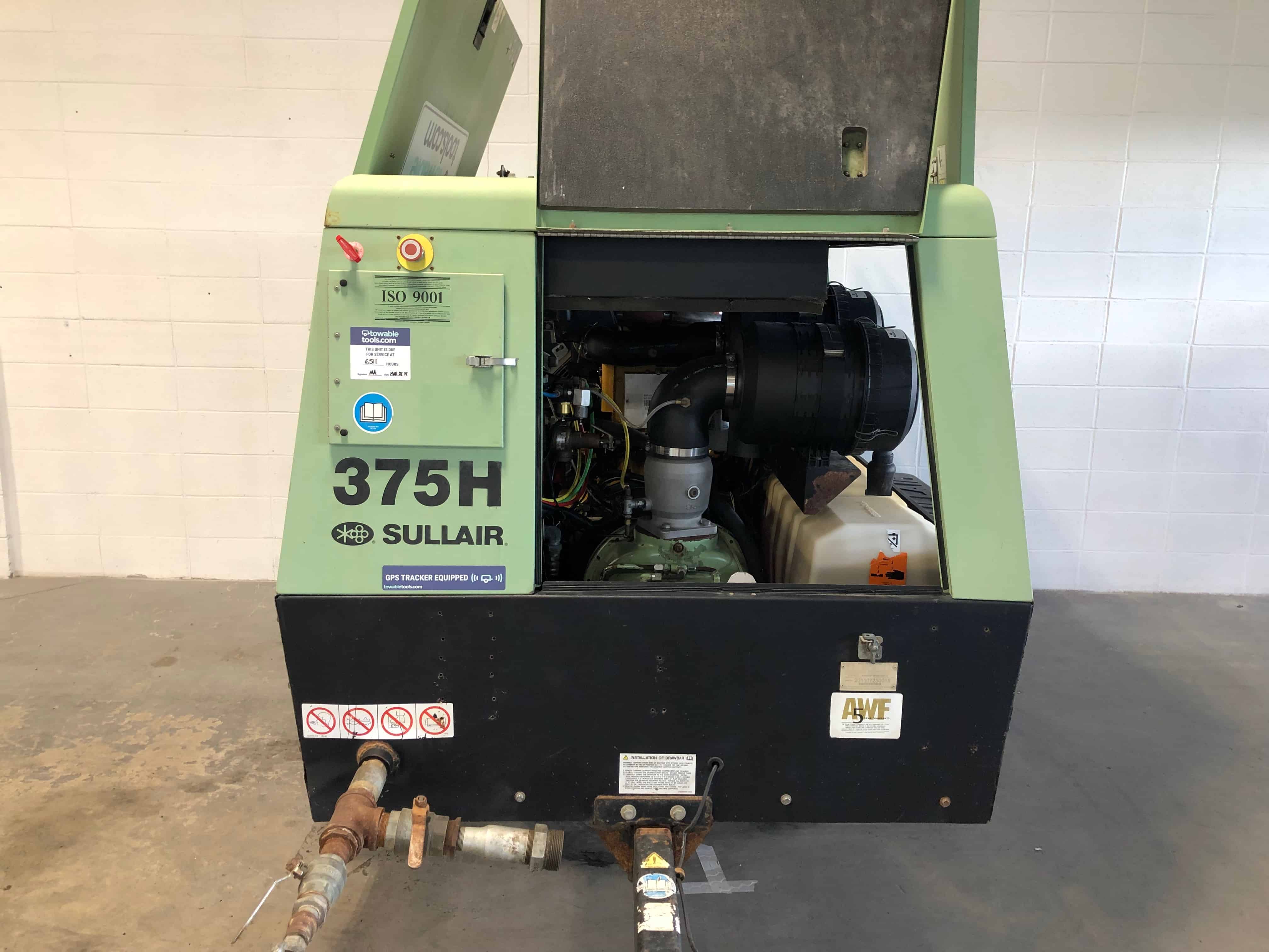 Sullair 375 CFM Portable Diesel Air Compressor For Sale Towable Tools