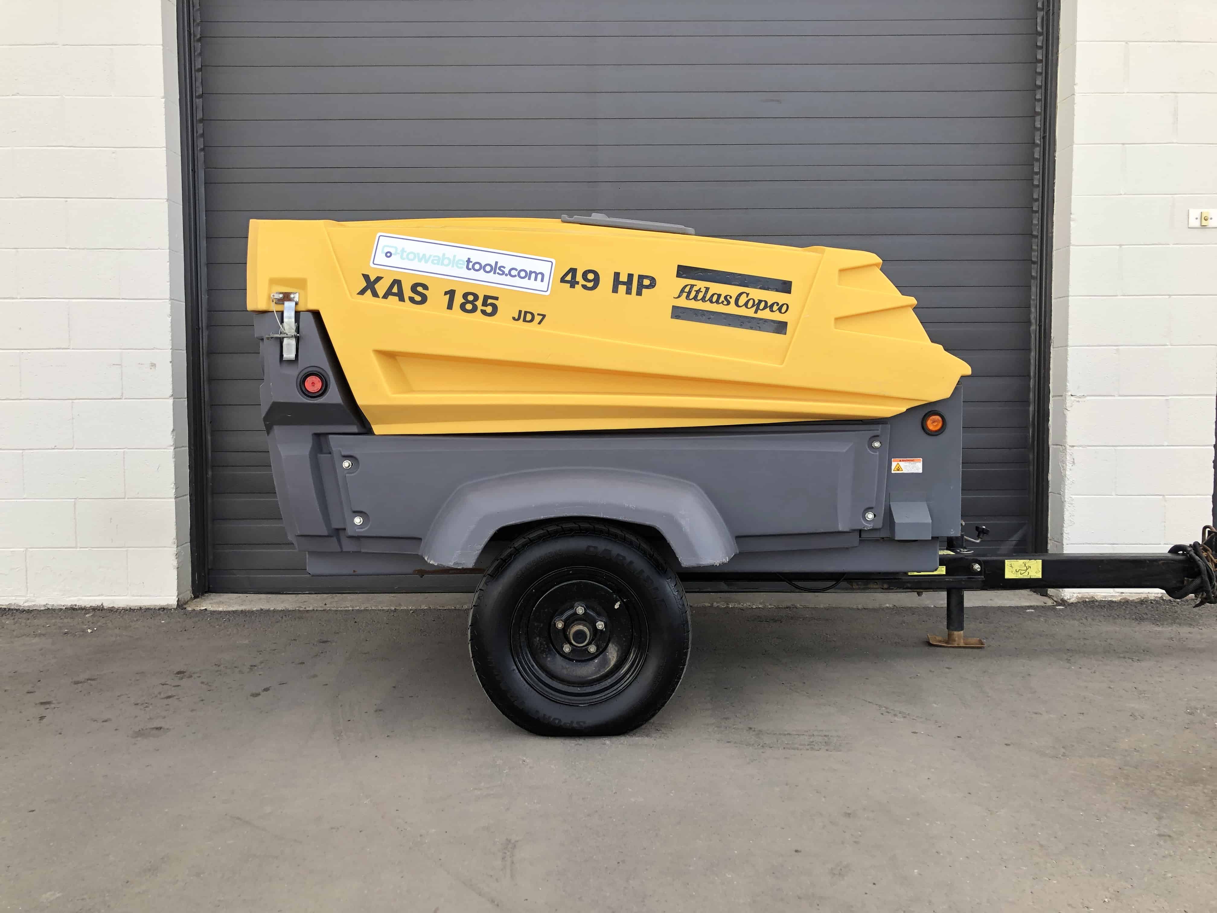 Atlas Copco XAS 185 JD7 T3 CFM Air Compressor For Sale Towable Tools
