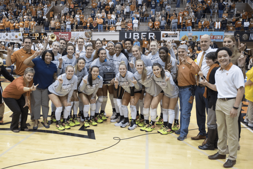 Light the Tower Texas Volleyball Celebrates 2017 Big 12 Championship