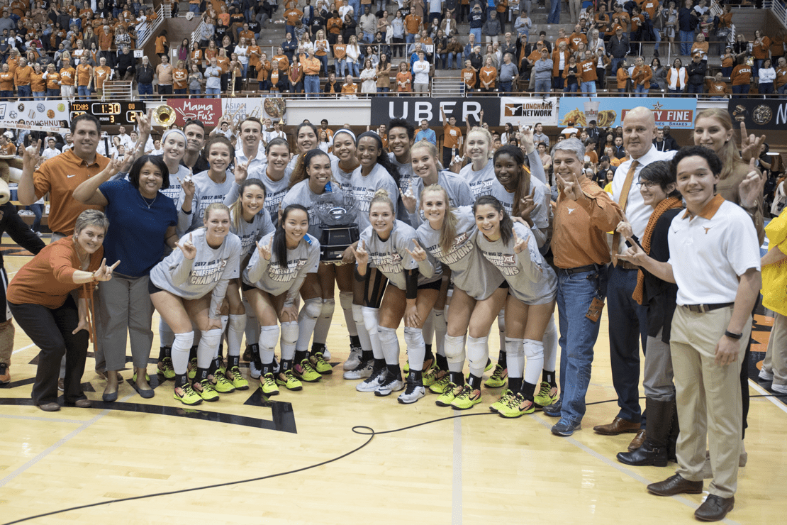 Light the Tower Texas Volleyball Celebrates 2017 Big 12 Championship