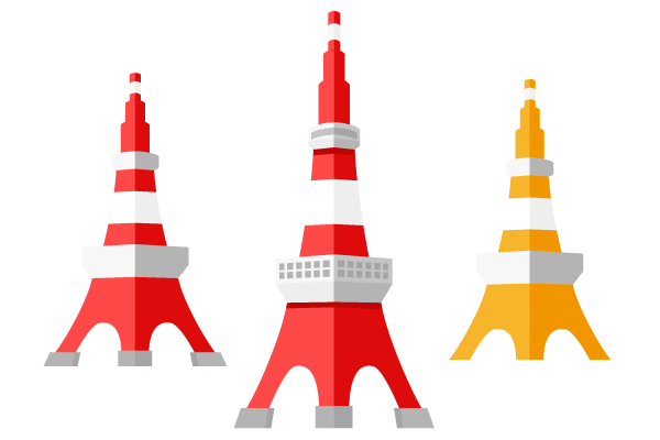 Tokyoの文字の無料イラスト | フリーイラスト素材集 ジャパクリップ 東京タワー – 街、建物系イラスト専門サイト「Town Illust」