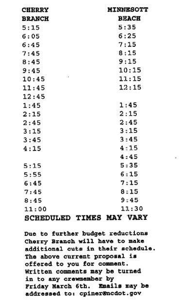 Minnesott Ferry Schedule 2022 Ferry Schedule To Be Reduced - Again