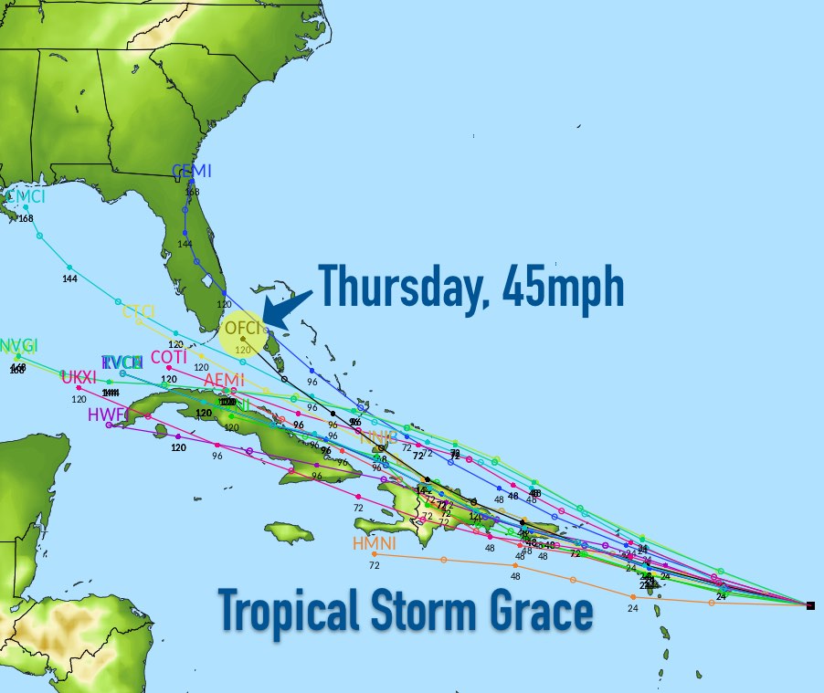 Tropical Storm Grace Models