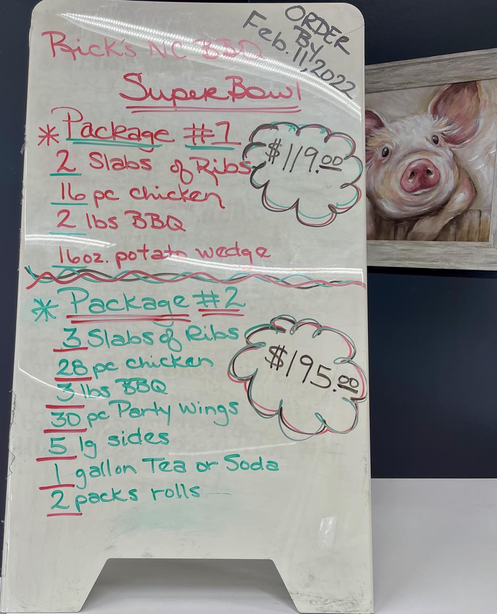 Rick's BBQ Super Bowl Sunday Specials What's Happening Events In