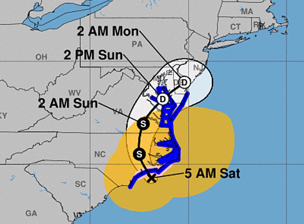 Tropical Storm Ophelia Path