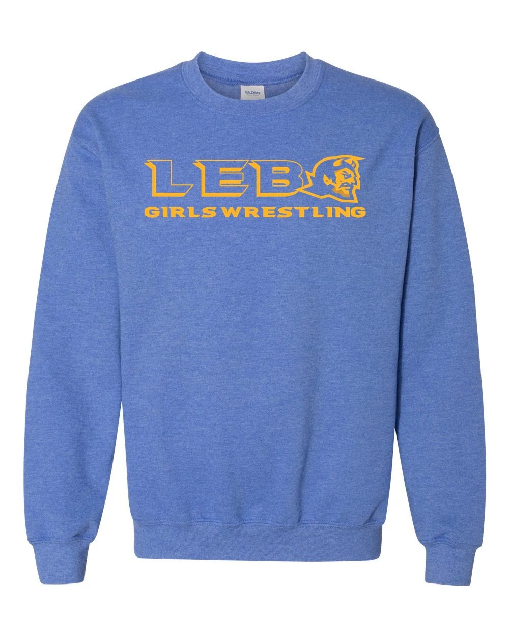 Lebo Girls Wrestling Royal Crew Sweatshirt Gold Print TownieTime