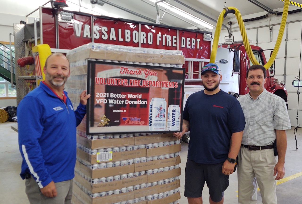 Vassalboro Fire Department receives canned drinking water for wildfire response The Town Line