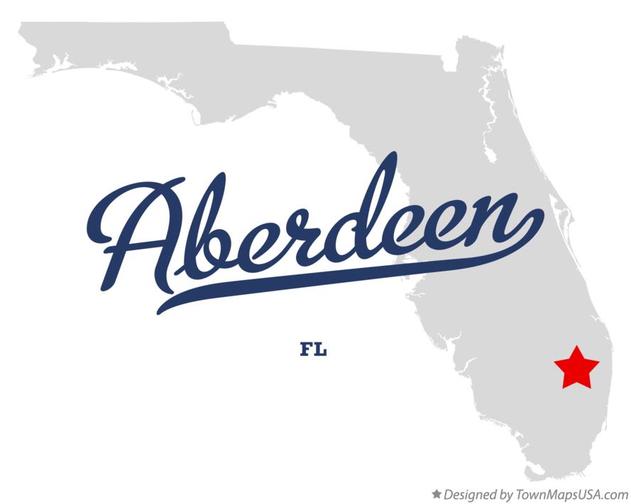 Map of Aberdeen, FL, Florida