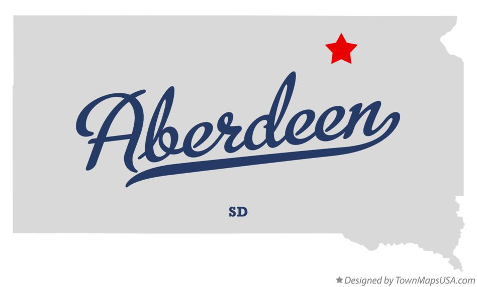 Map of Aberdeen, SD, South Dakota