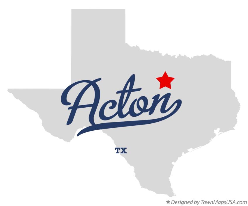 Map of Acton, TX, Texas