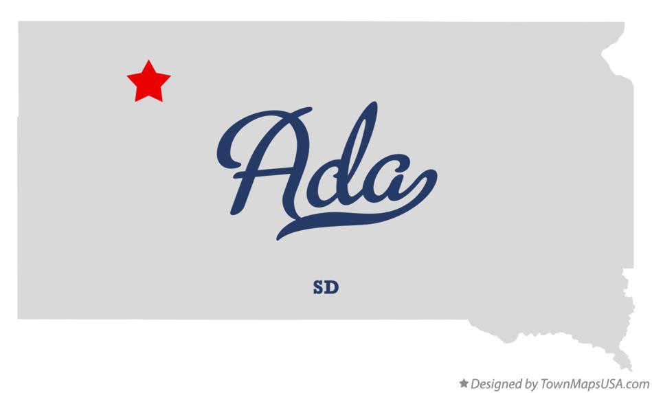 Map of Ada, SD, South Dakota
