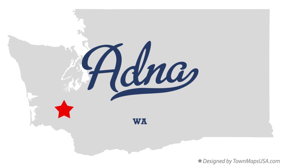 Map of Adna, WA, Washington