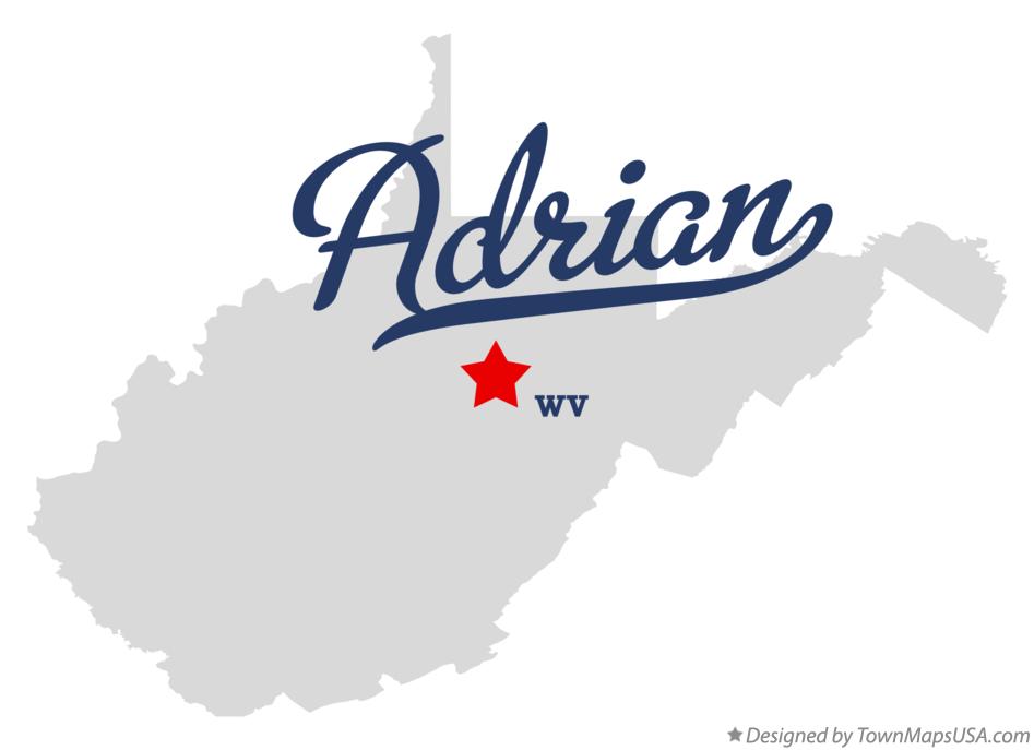 Map of Adrian, WV, West Virginia