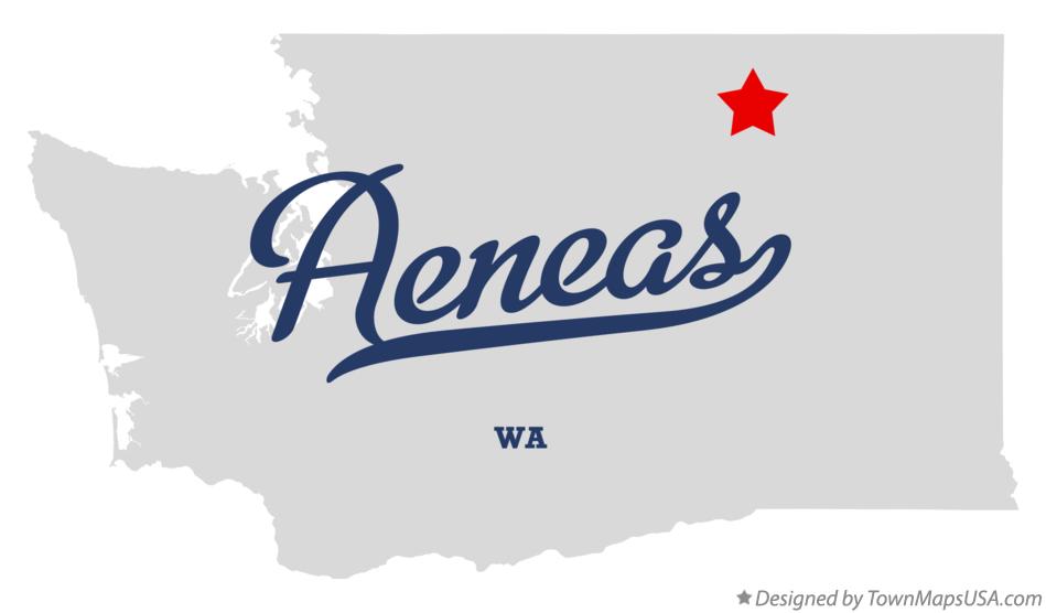 Map of Aeneas, WA, Washington