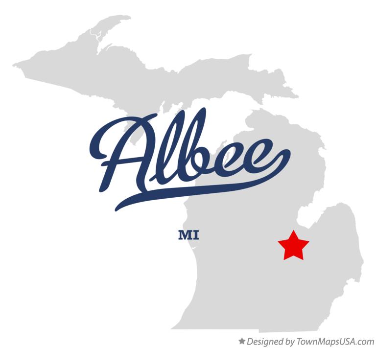 Map of Albee, MI, Michigan