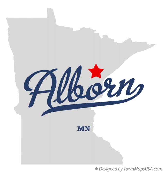 Map of Alborn, MN, Minnesota