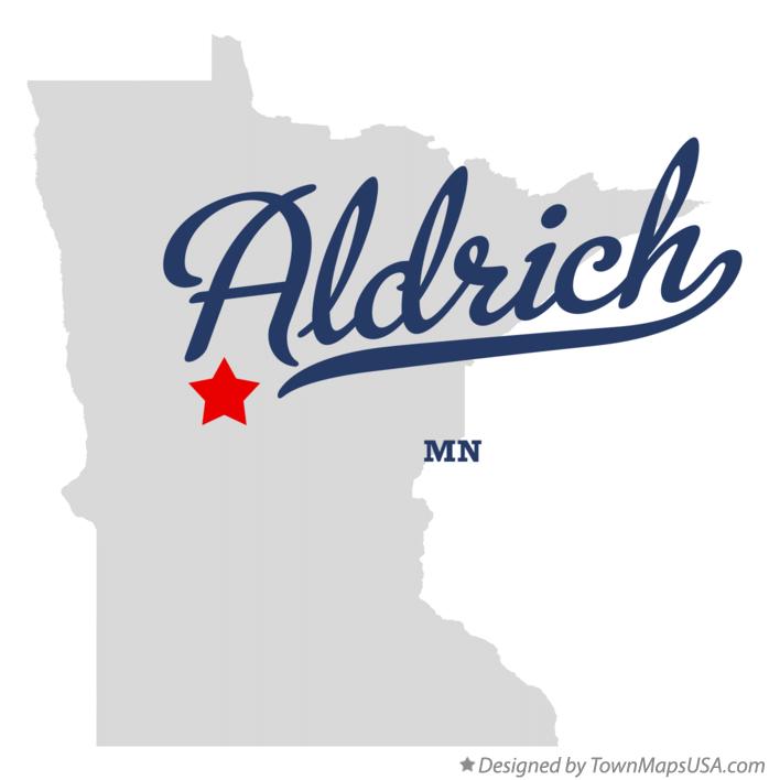 Map of Aldrich, MN, Minnesota