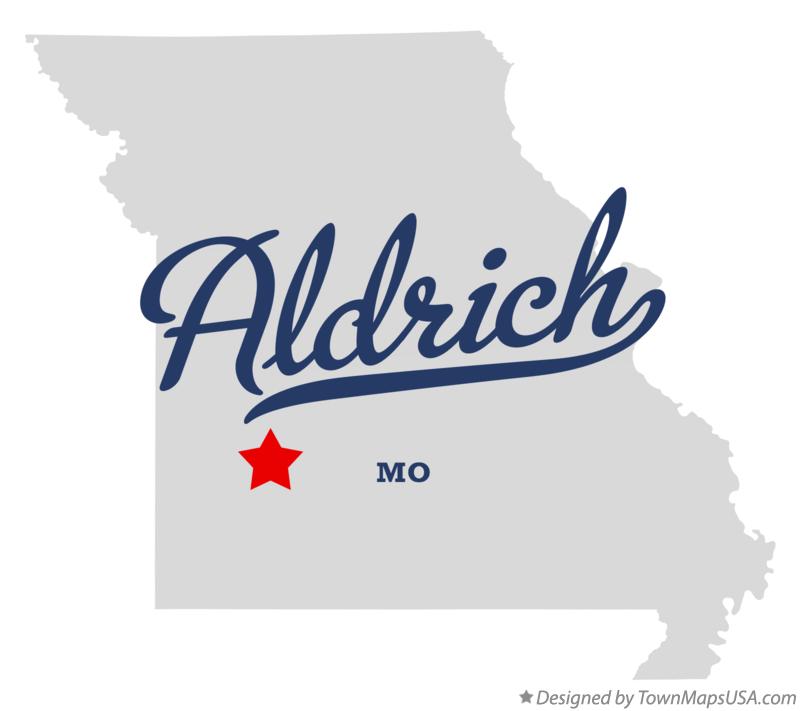 Map of Aldrich, MO, Missouri