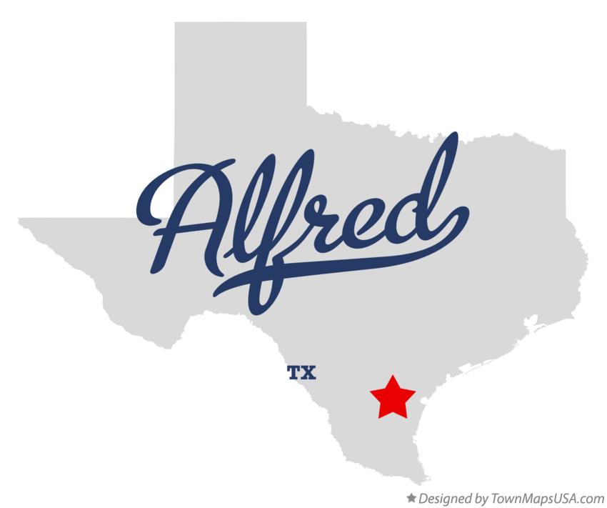 Map of Alfred, TX, Texas