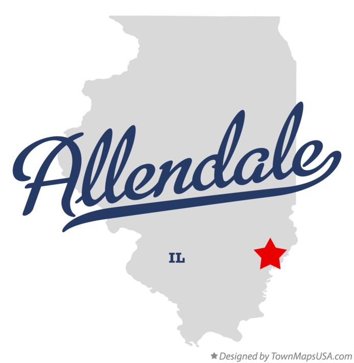 Map of Allendale, IL, Illinois