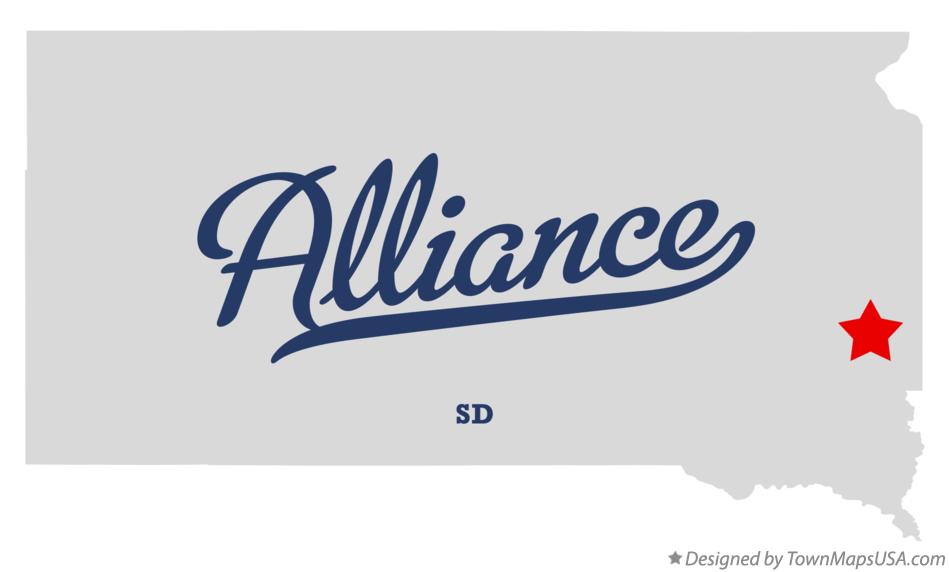 Map of Alliance, SD, South Dakota