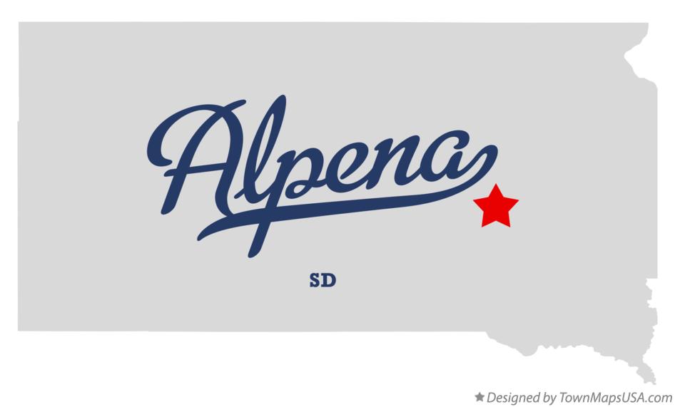 Map of Alpena, SD, South Dakota