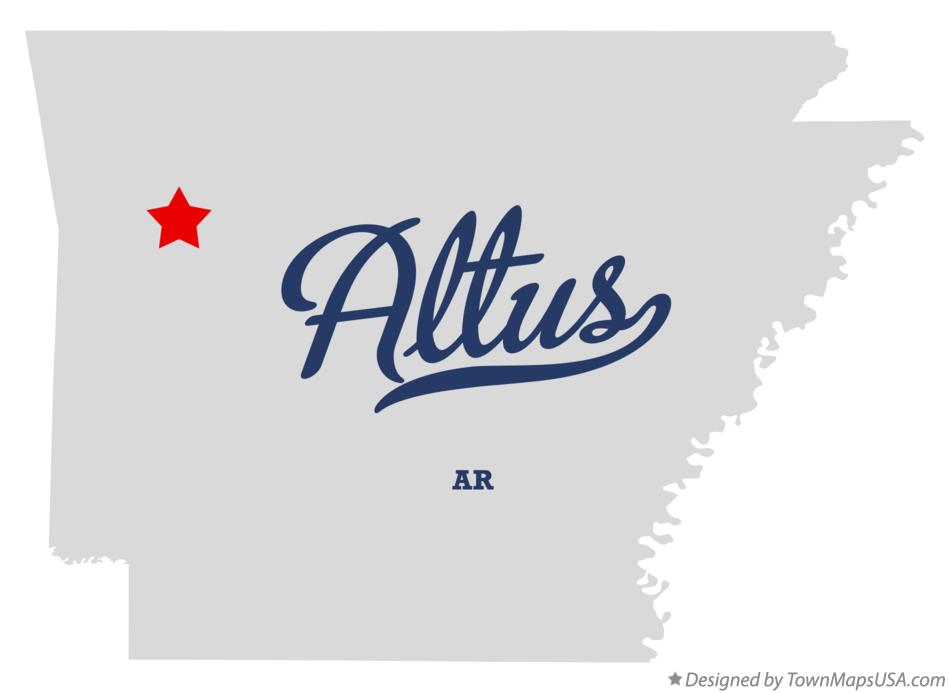Map of Altus, AR, Arkansas