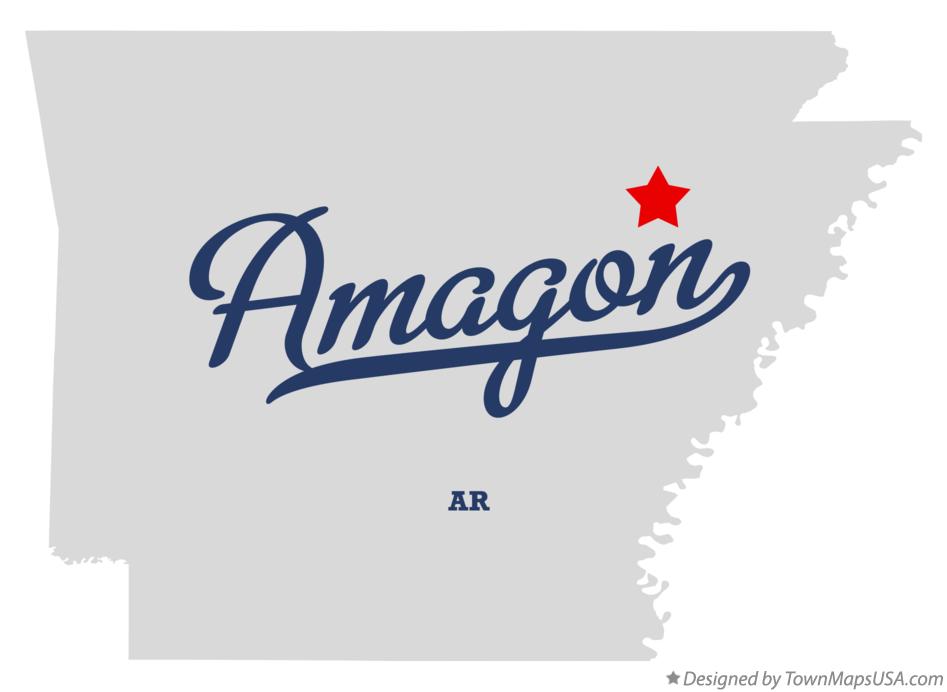 Map of Amagon, AR, Arkansas